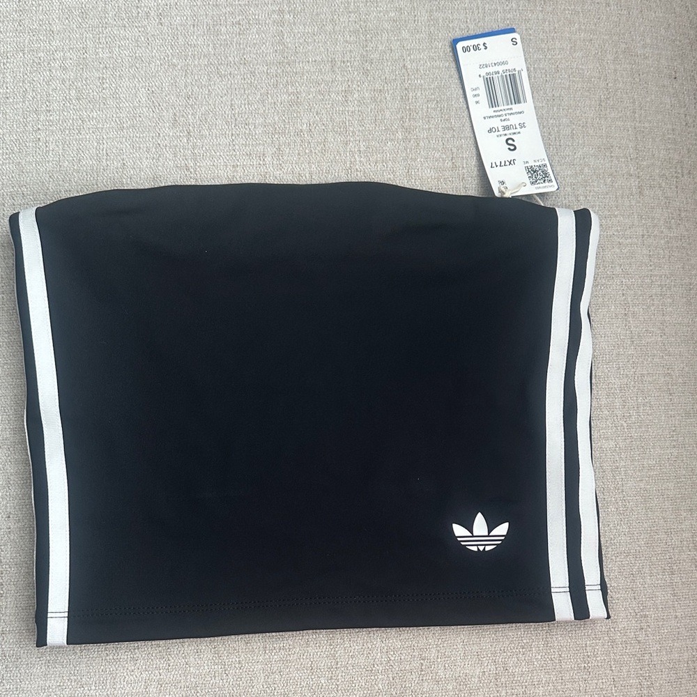 NEW!!  ADIDAS Black Tube Top with White Side Stripes
NEVER WORN